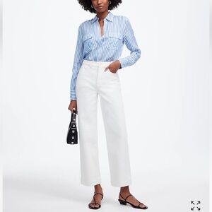 Madewell white vintage wide leg crop Jean